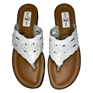 Duck Head Leather Sandals White Made in Brazil NWOT Size 10